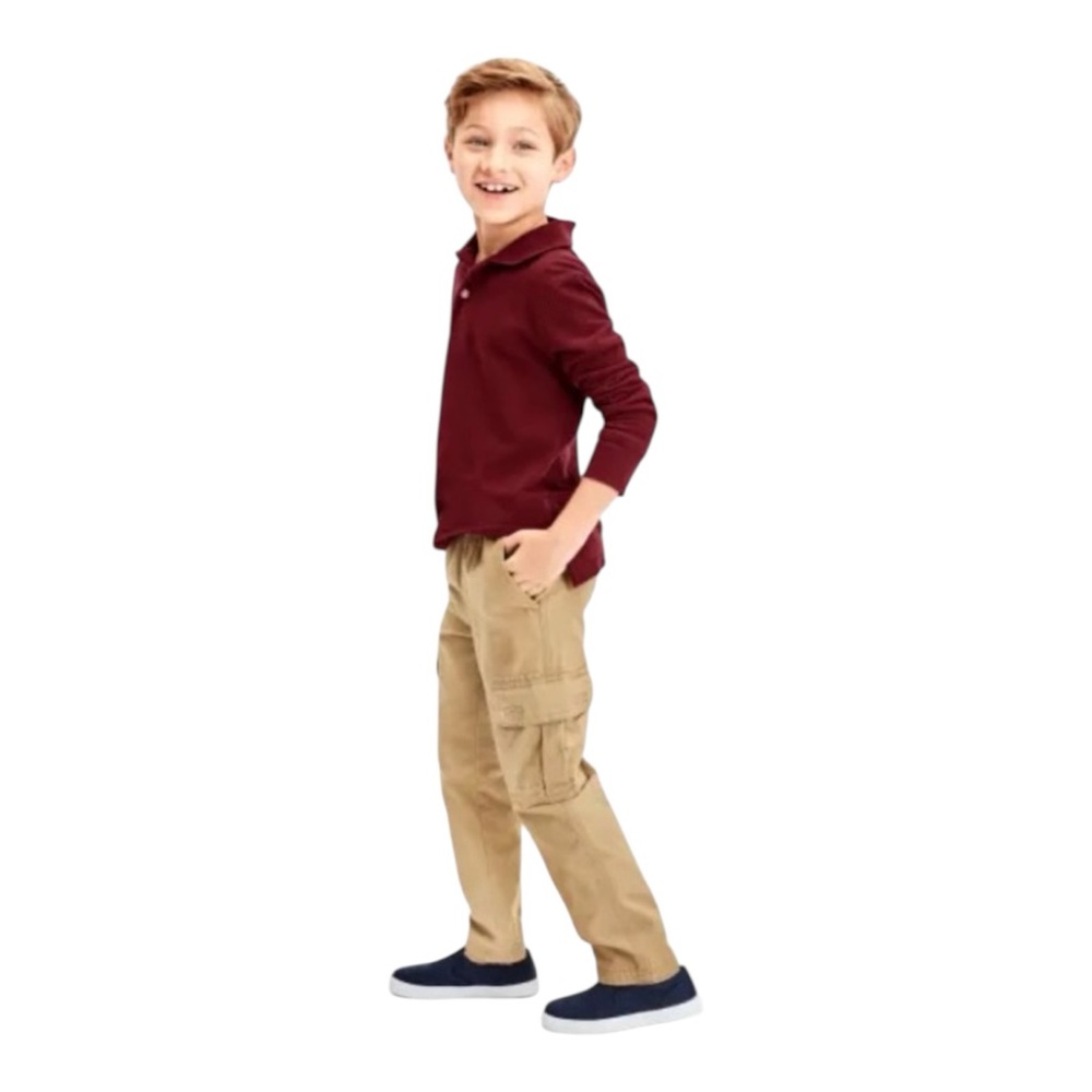 Kids Beige Khaki Cargo Casual Pants